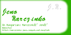 jeno marczinko business card